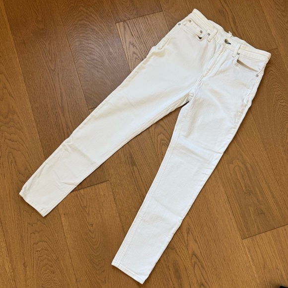 Rag & Bone High Rise Ankle Skinny - White Denim Jeans - Size 28 - EUC - Picture 1 of 5